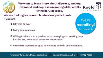 Supporting Older adults with common mental health problems to Access care in Rural areas (SOAR Study)